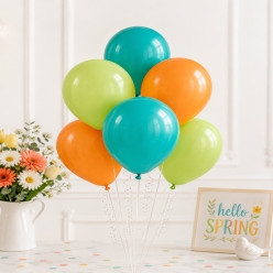 Turquoise, Lime Green & Orange 12